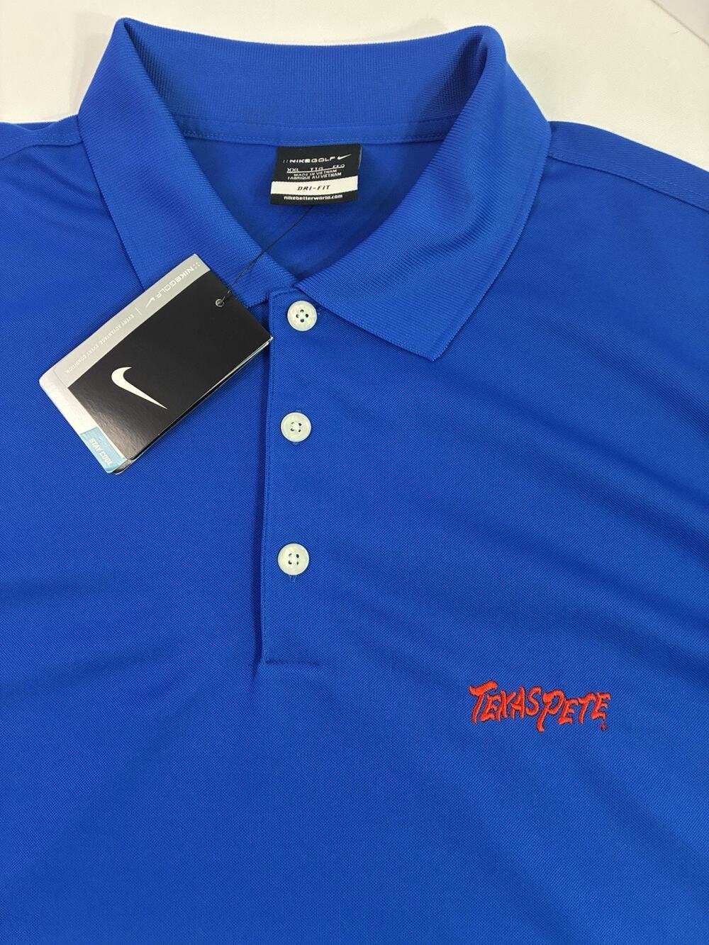 Nike Golf Dri-FIT Texas Pete Polo Shirt Men's XXL Blue NWT Performance